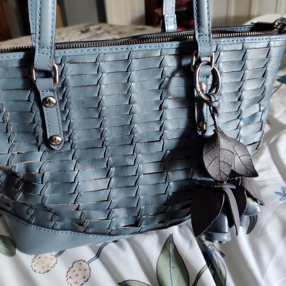Patricia Nash Large, Blue, Leather Tote Bag